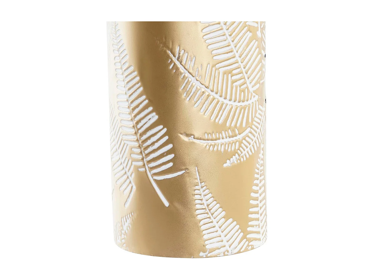 Jarrón DKD Home Decor Dorado Metal Crema Tropical Hoja de planta (21 x 21 x 71 cm)