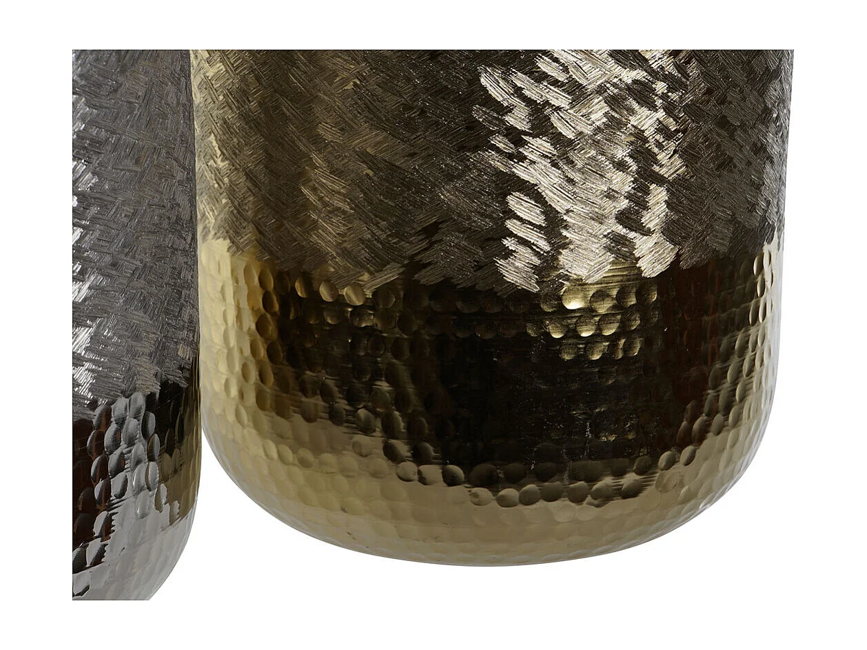 Jarrón DKD Home Decor Dorado Plateado Aluminio Moderno 22 x 22 x 33 cm (2 Unidades)