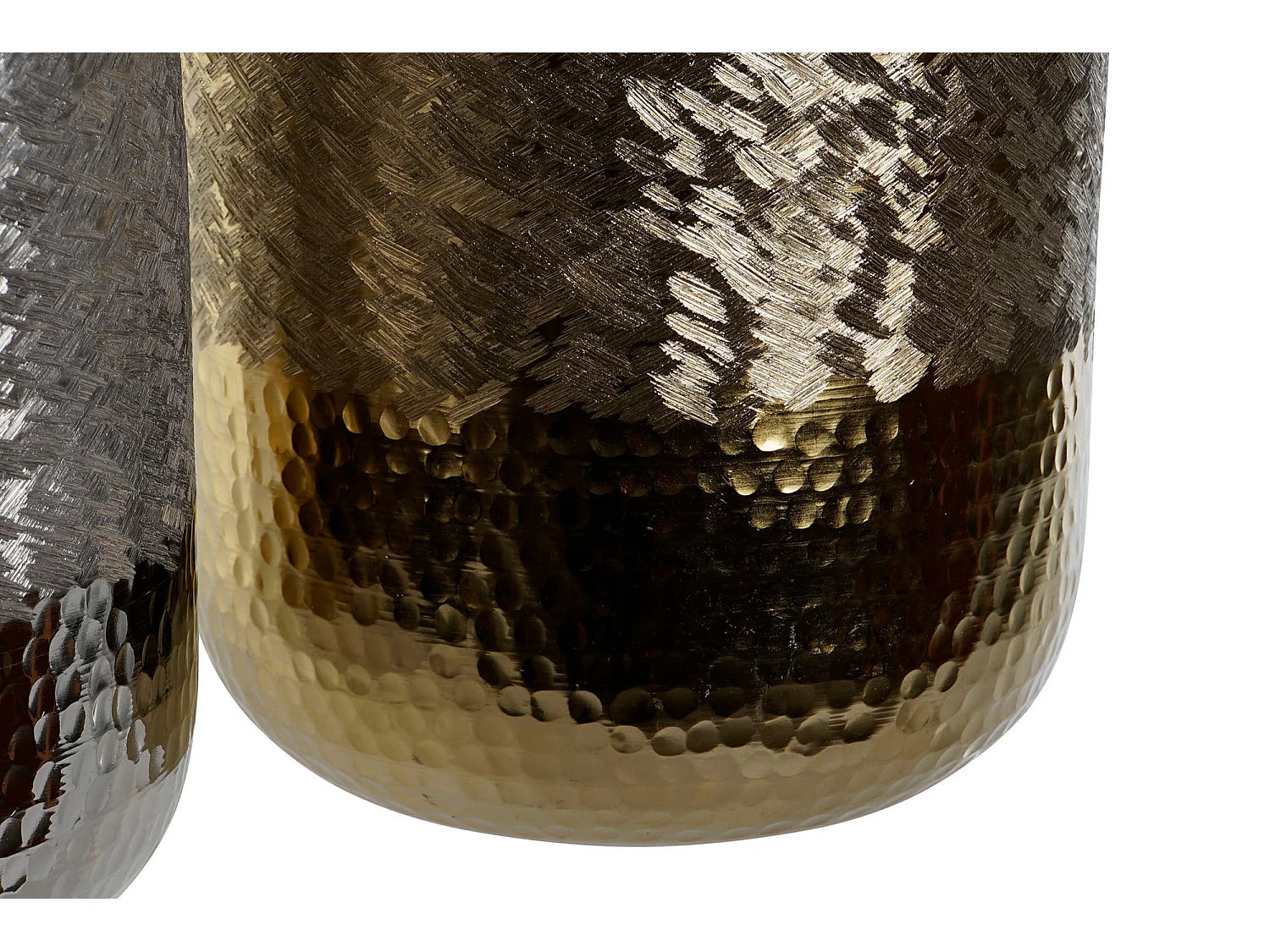 Jarrón DKD Home Decor Dorado Plateado Aluminio Moderno 22 x 22 x 33 cm (2 Unidades)