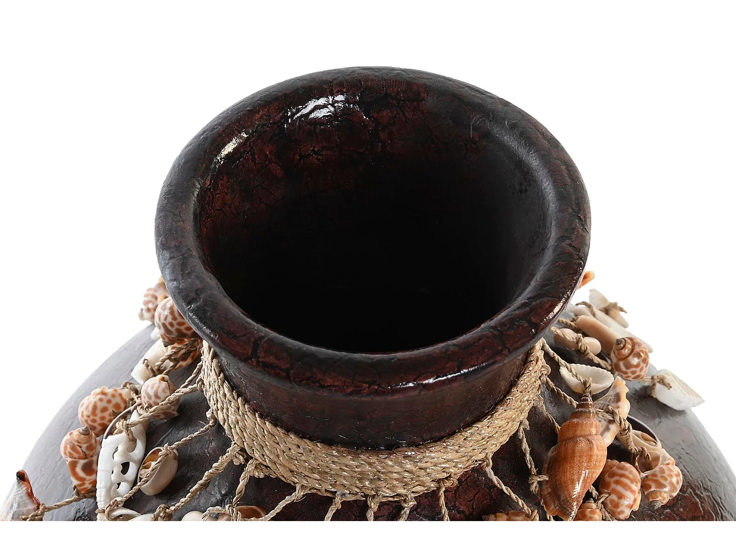 Jarrón DKD Home Decor Multicolor Bambú Conchas 30 x 30 x 32 cm (2 Unidades)