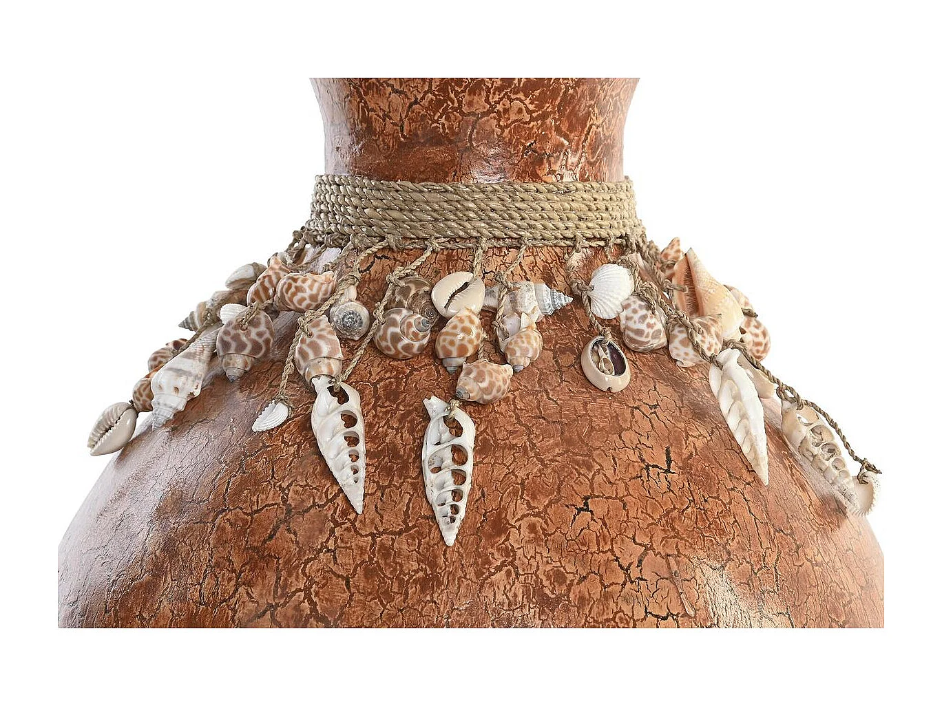 Jarrón DKD Home Decor Multicolor Bambú Conchas 30 x 30 x 32 cm (2 Unidades)