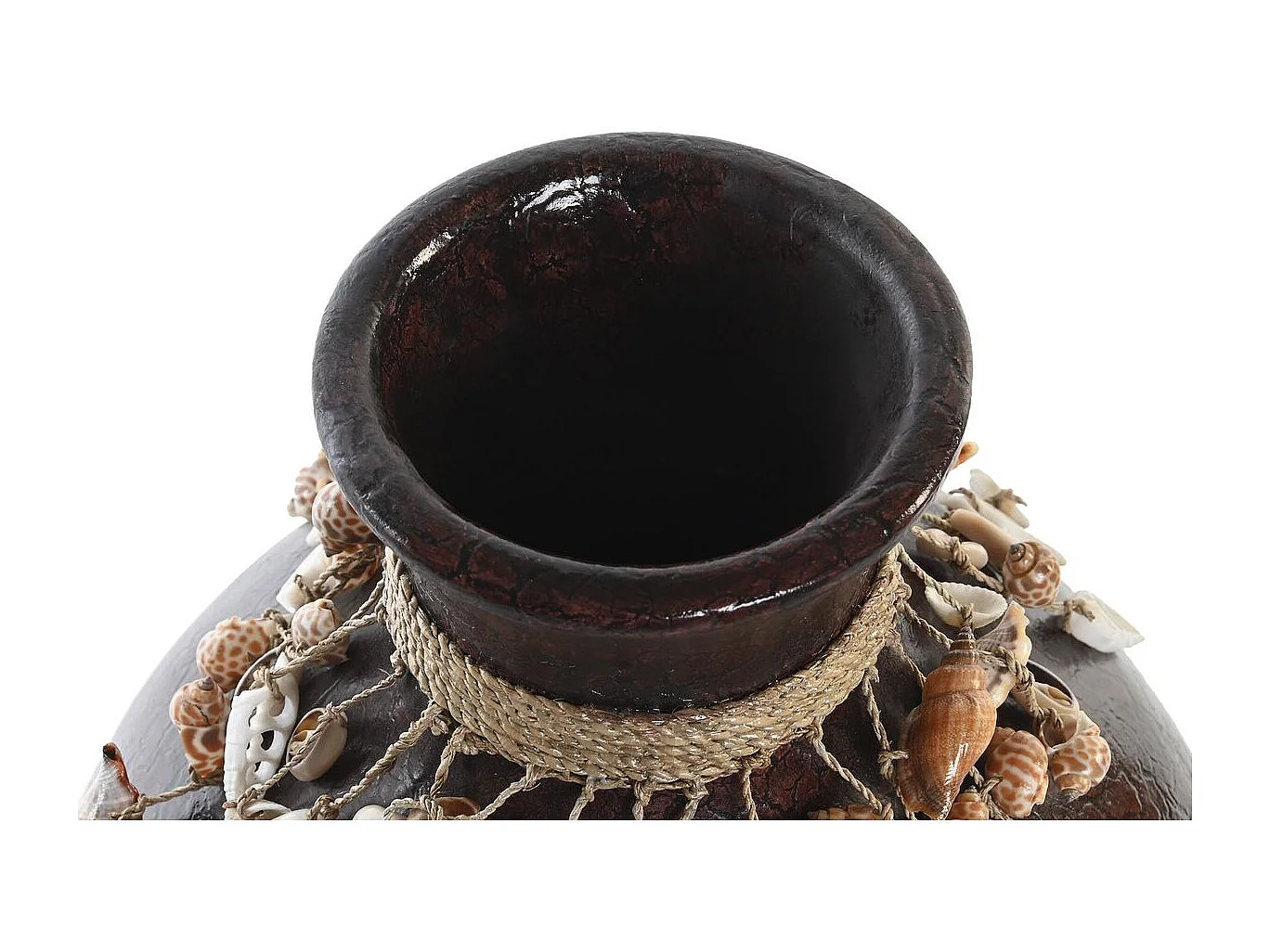 Jarrón DKD Home Decor Multicolor Bambú Conchas 30 x 30 x 32 cm (2 Unidades)