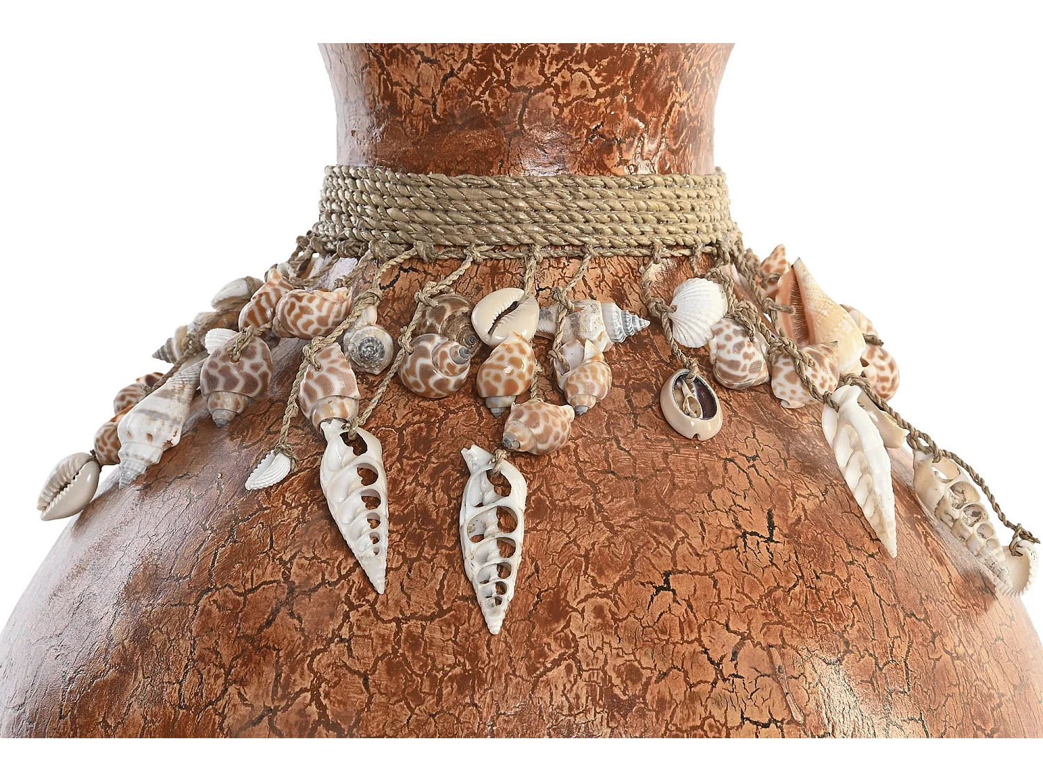 Jarrón DKD Home Decor Multicolor Bambú Conchas 30 x 30 x 32 cm (2 Unidades)