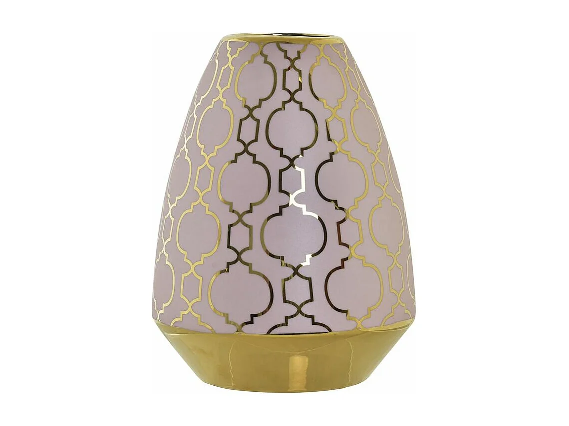 Jarrón DKD Home Decor Porcelana Rosa Dorado Oriental (18 x 18 x 24 cm)
