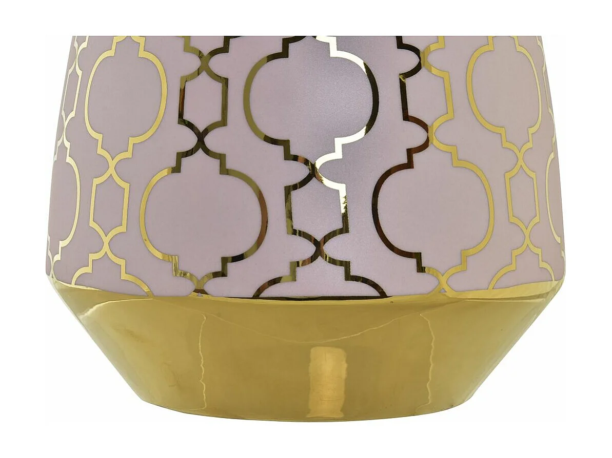 Jarrón DKD Home Decor Porcelana Rosa Dorado Oriental (18 x 18 x 24 cm)