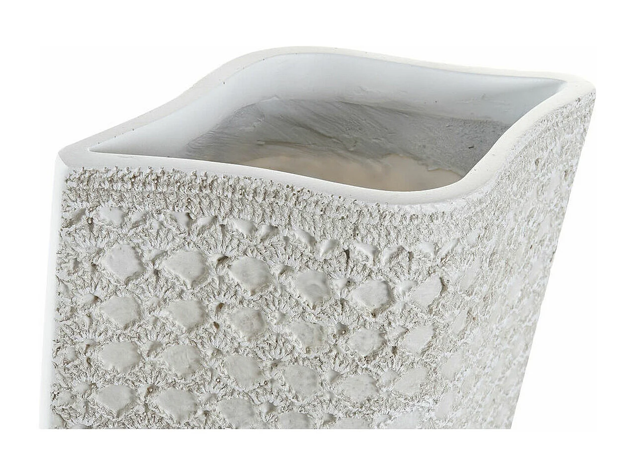 Jarrón DKD Home Decor 20 x 12 x 58 cm Blanco Resina Moderno