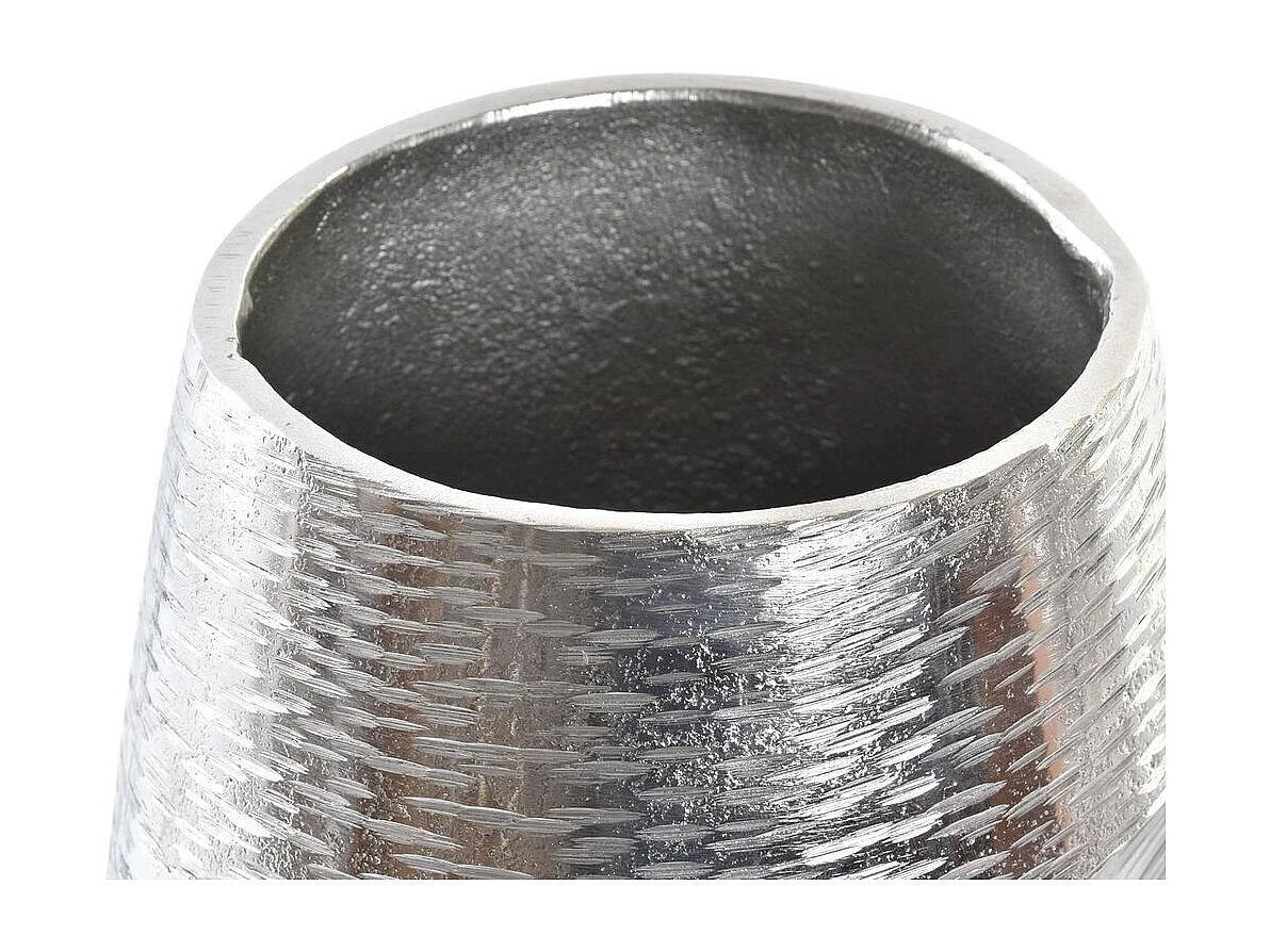 Jarrón DKD Home Decor Cara Plateado Aluminio Moderno (19 x 19 x 31 cm)