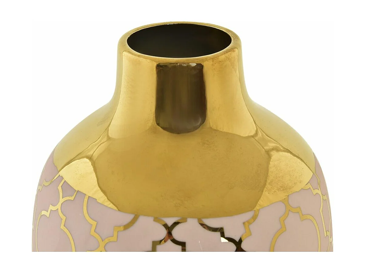 Jarrón DKD Home Decor Porcelana Rosa Dorado Oriental (15 x 15 x 41,5 cm)