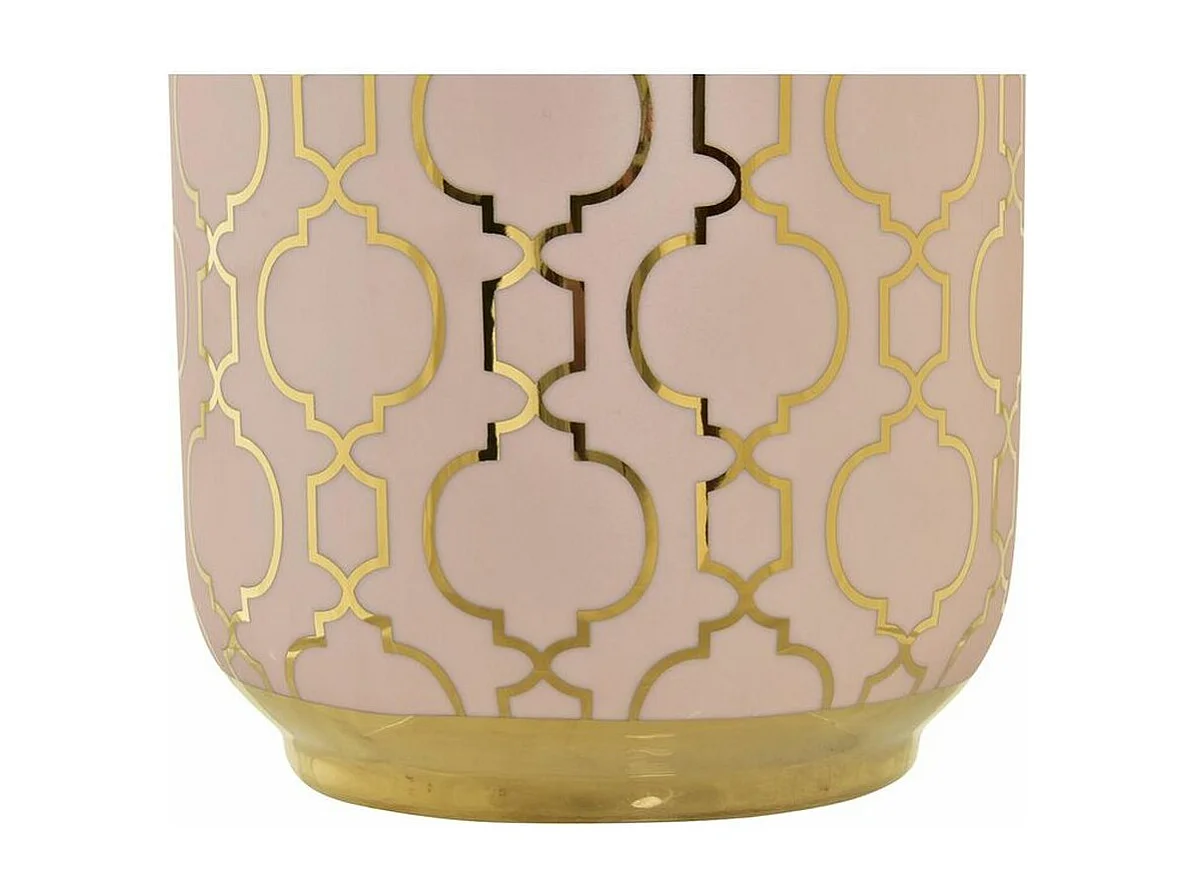 Jarrón DKD Home Decor Porcelana Rosa Dorado Oriental (15 x 15 x 41,5 cm)