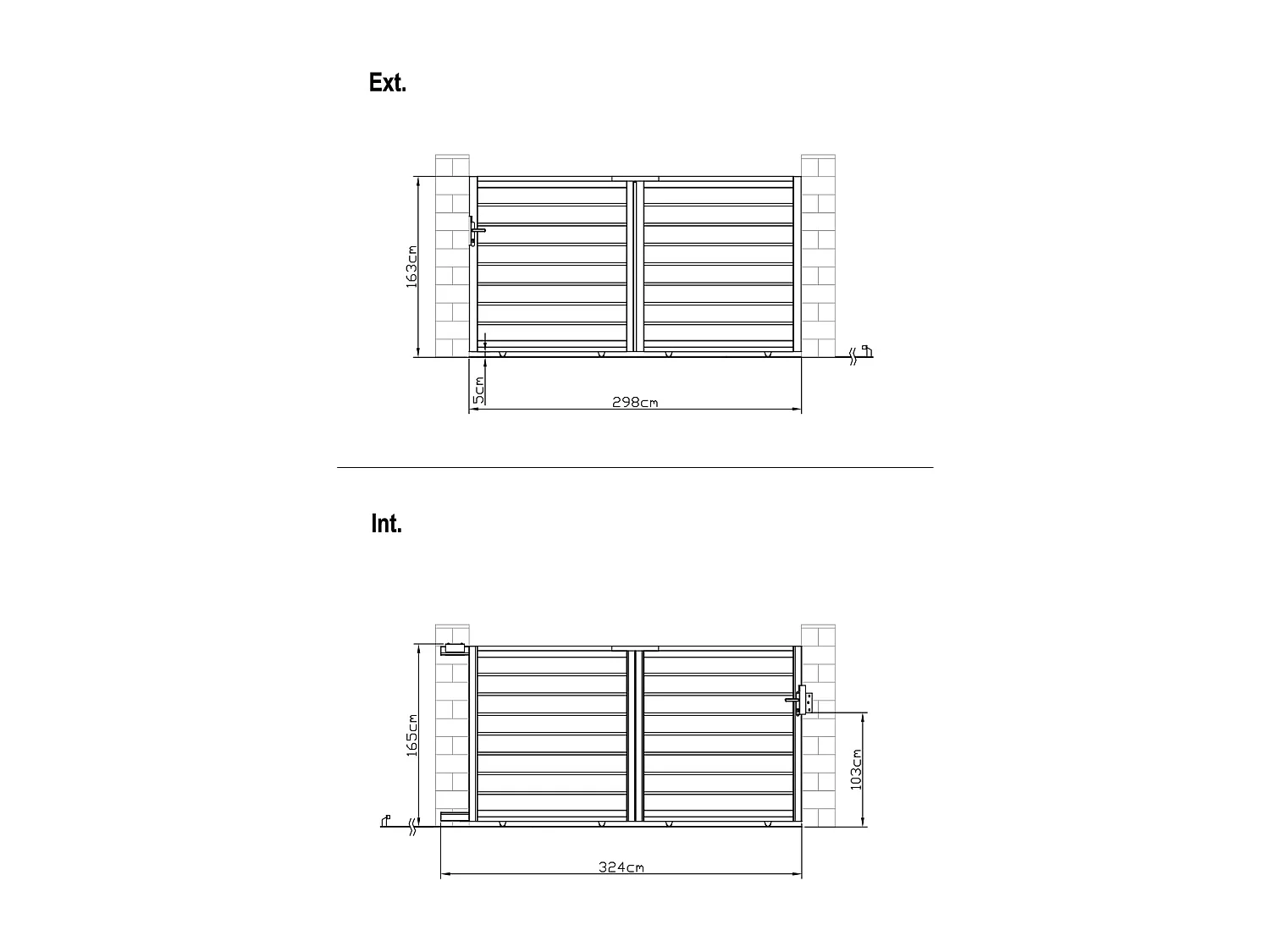 Gartentor Schiebetor mit Torantrieb - 324 x 165 cm - Aluminium - Anthrazit - PRIMO