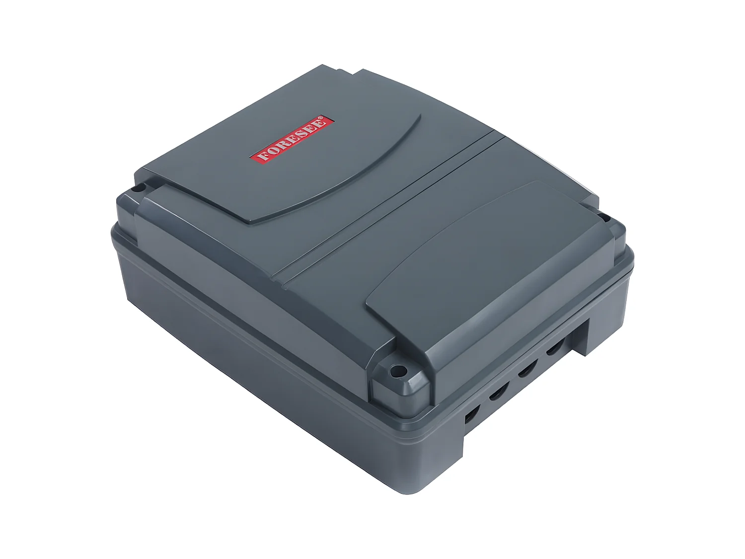 Elektrische vleugelpoort in aluminium met jaloezievorm L355 x H166 cm donkergrijs - VIAZO