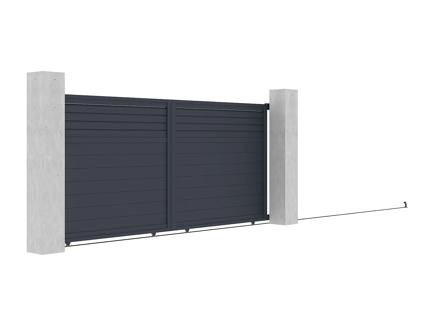 Portão elétrico de correr alumínio estilo persiana C416 x A180 cm antracite - VIAZO