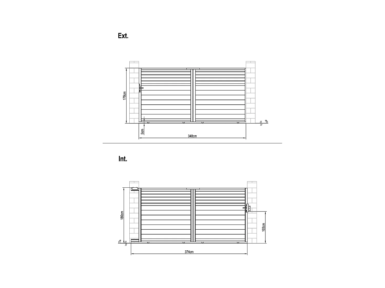 Portail électrique coulissant aluminium persienné L374 x H180 cm anthracite - VIAZO