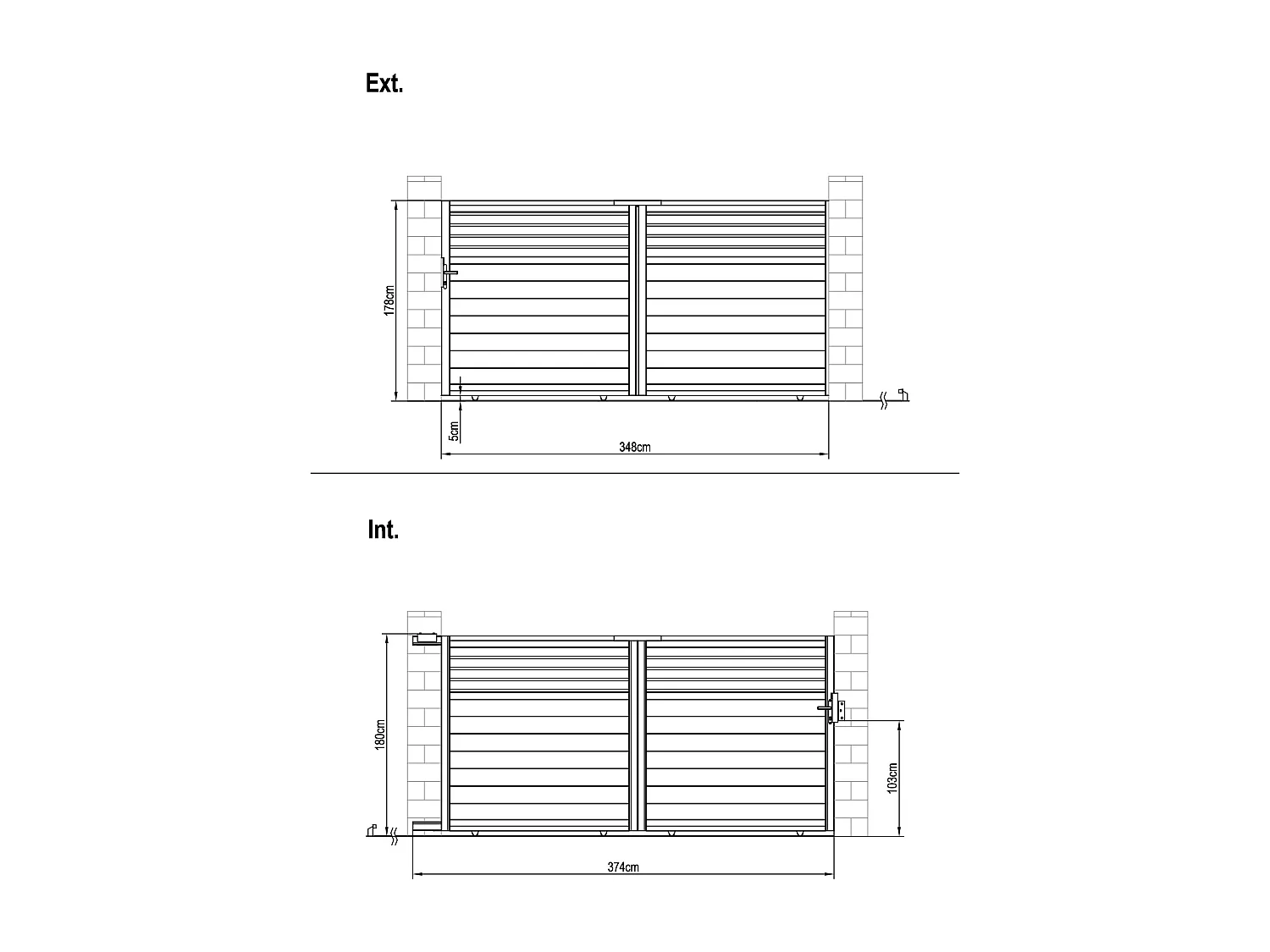 Portail électrique coulissant aluminium persienné L374 x H180 cm anthracite - VIAZO