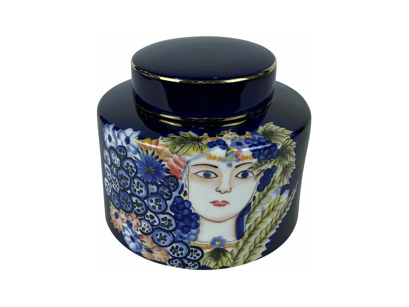 Jarrón DKD Home Decor Cara Porcelana Azul Multicolor 17 x 17 x 16 cm