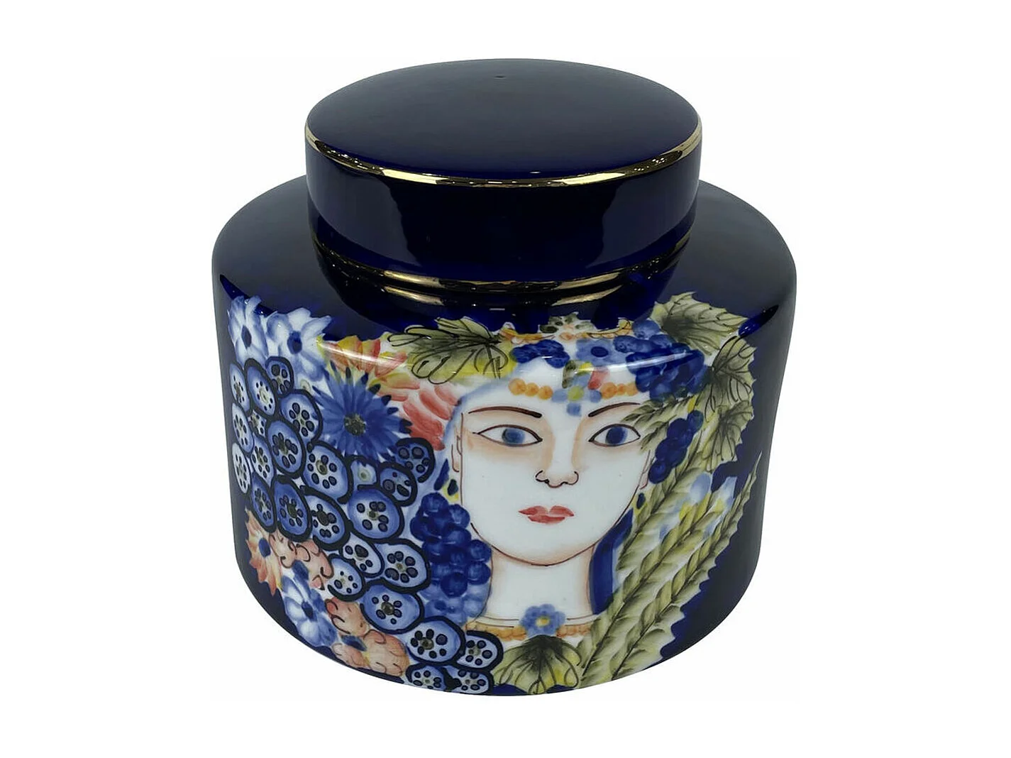 Jarrón DKD Home Decor Cara Porcelana Azul Multicolor 17 x 17 x 16 cm