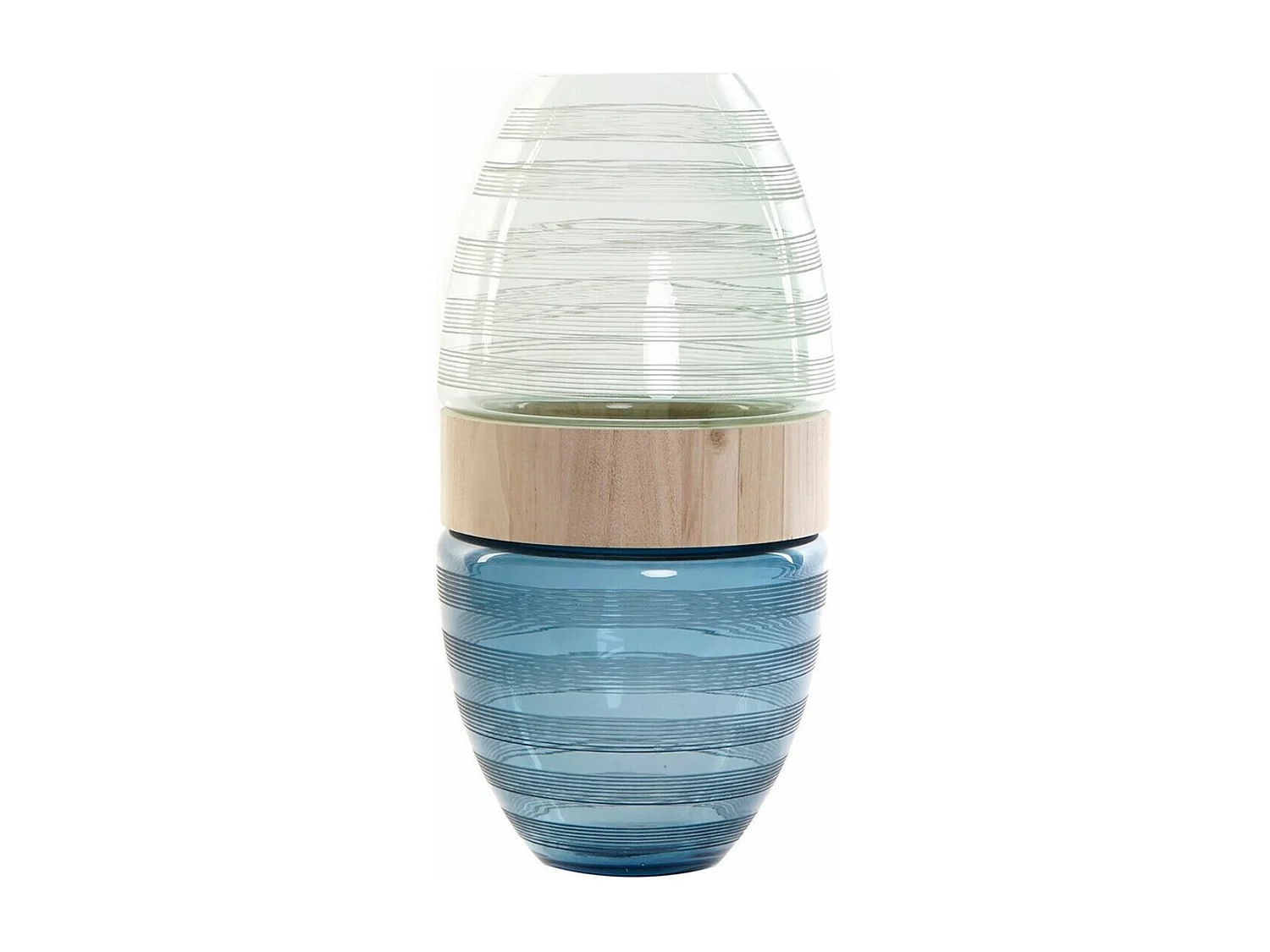 Jarrón DKD Home Decor Azul Menta Madera Cristal Moderno (21 x 21 x 43 cm)