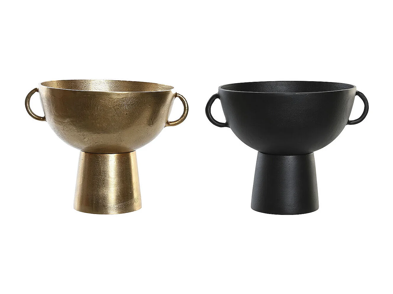 Jarrón DKD Home Decor 34 x 28 x 26 cm Negro Dorado Aluminio Moderno (2 Unidades)