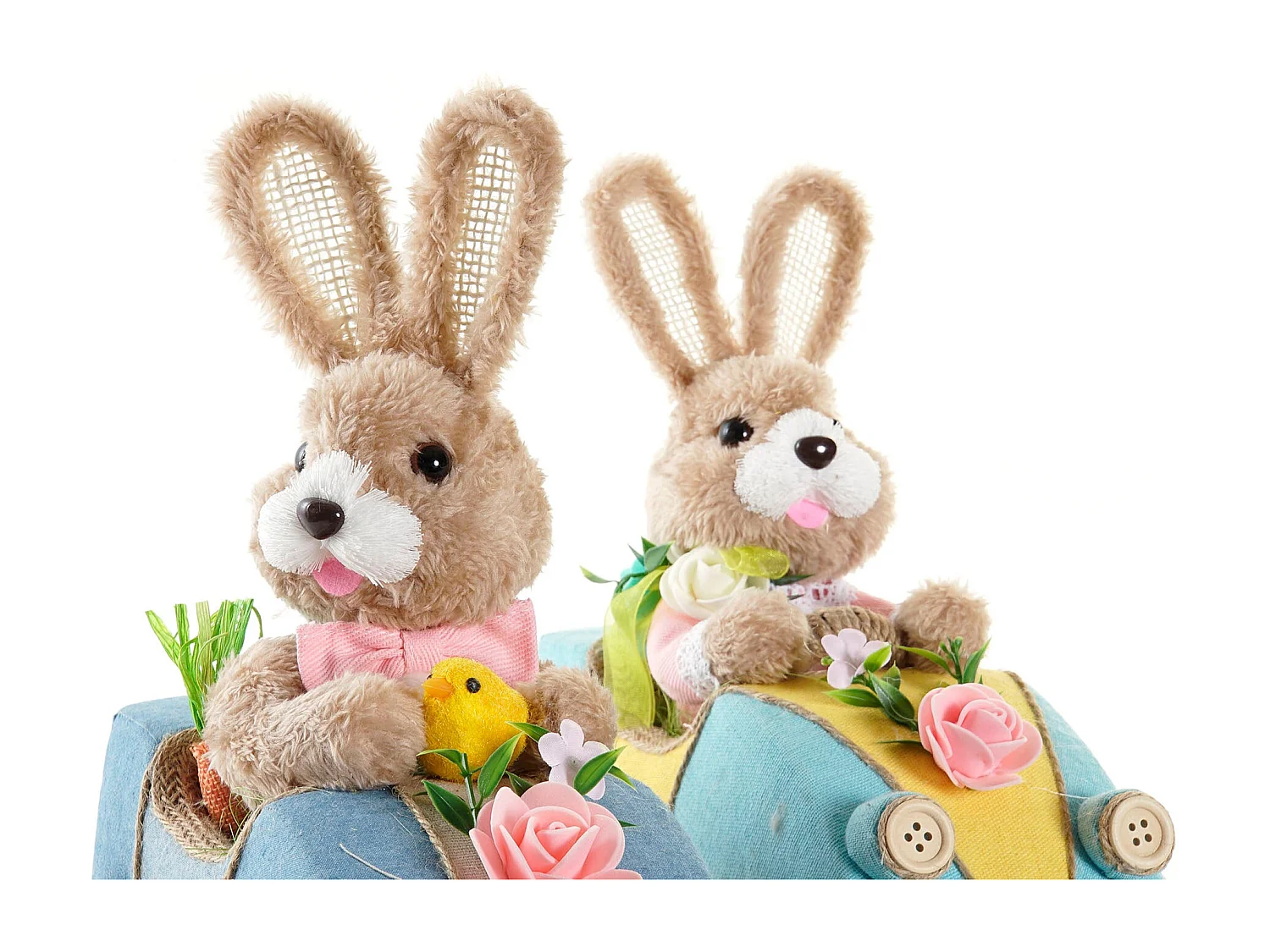 FIGURA FIBRA 23X15X29 CONEJO COCHE 2 SURT.