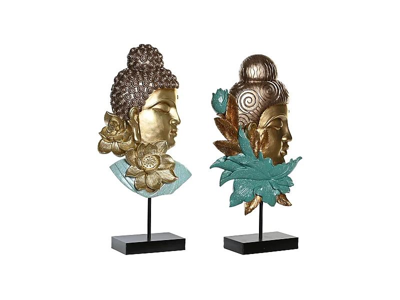 FIGURA RESINA METAL 22X8X42,5 BUDA 2 SURT.