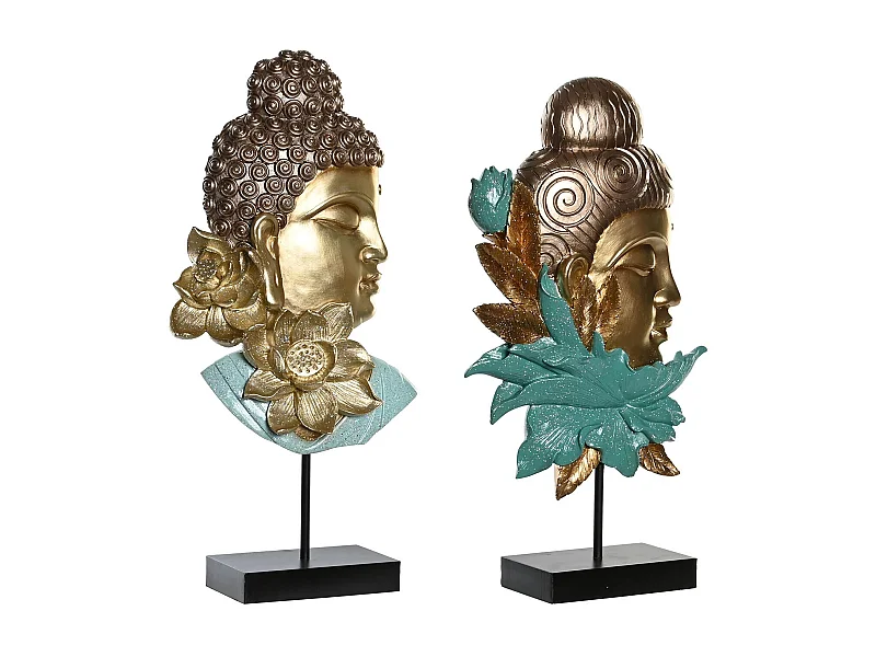 FIGURA RESINA METAL 22X8X42,5 BUDA 2 SURT.