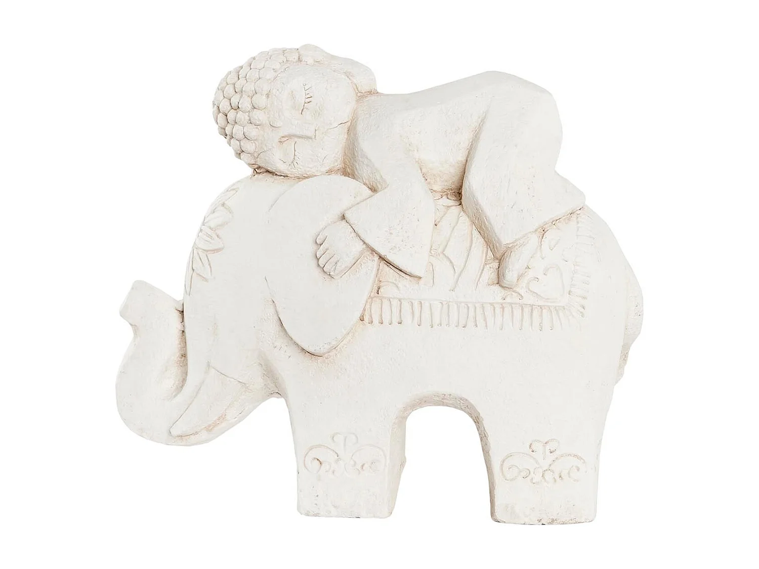 FIGURA MAGNESIA 44X22X40 BUDA ELEFANTE ENVEJECIDO
