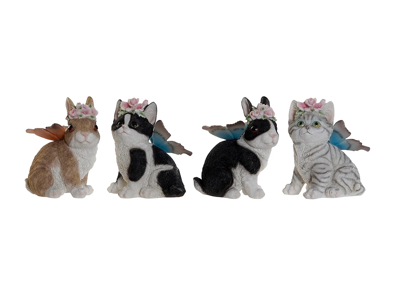 FIGURA RESINA 11X13X15 CONEJO GATO 4 SURT.
