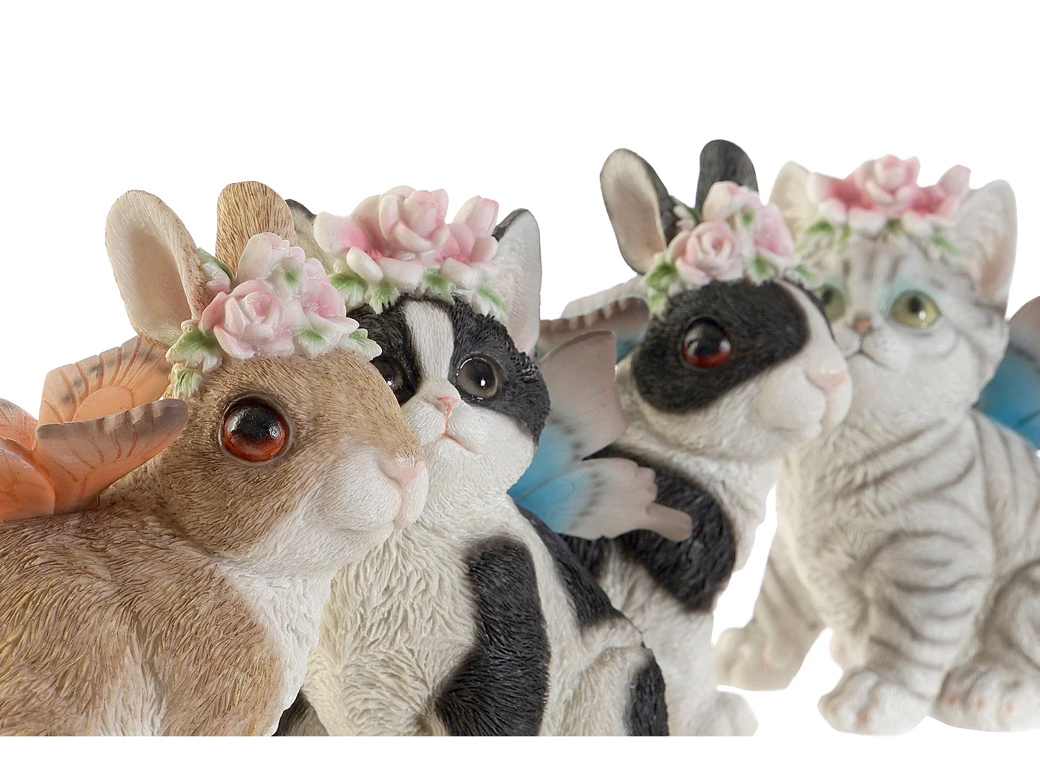 FIGURA RESINA 11X13X15 CONEJO GATO 4 SURT.