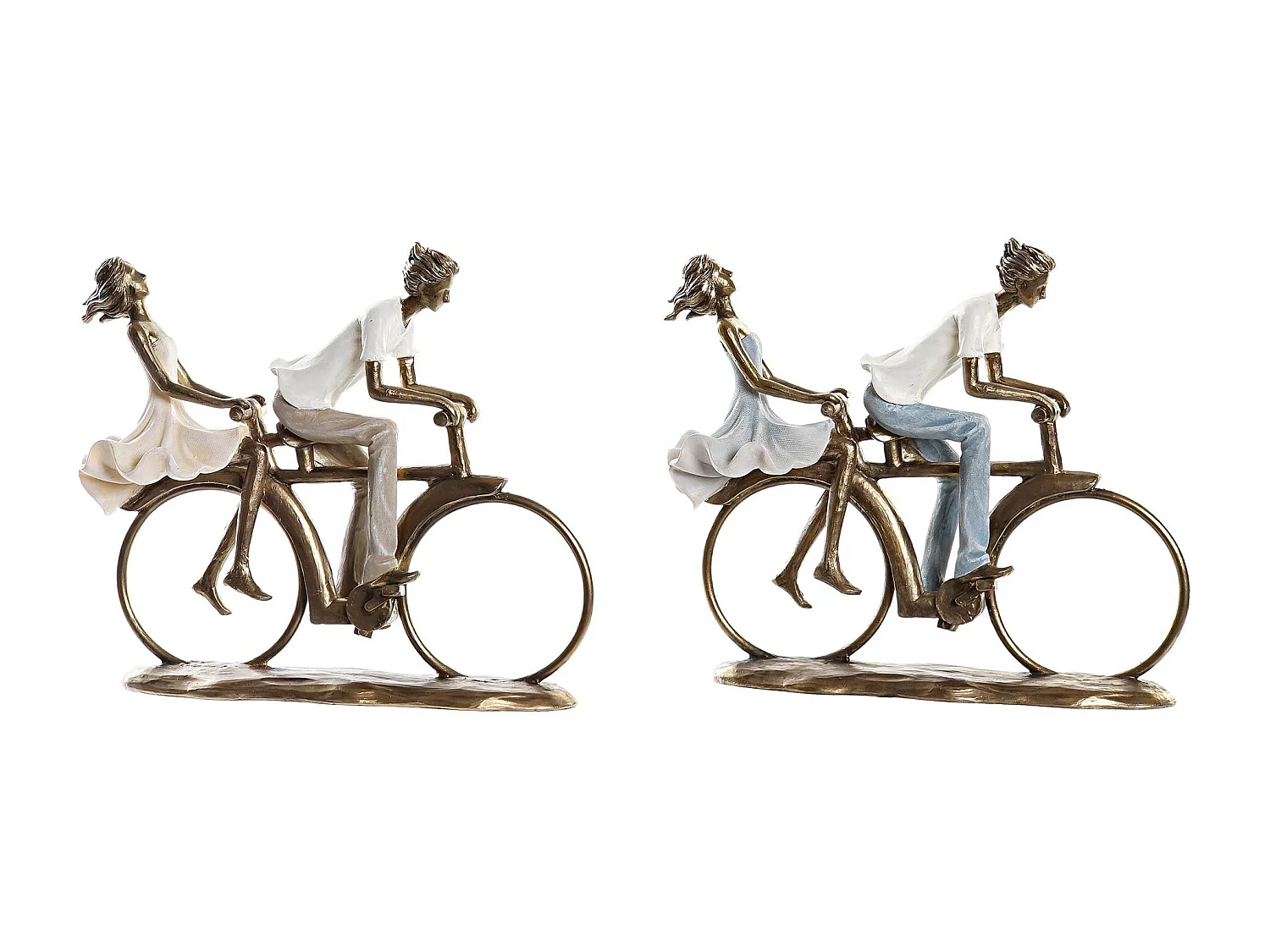 FIGURA RESINA 27X9,5X23 PAREJA BICICLETA 2 SURT.