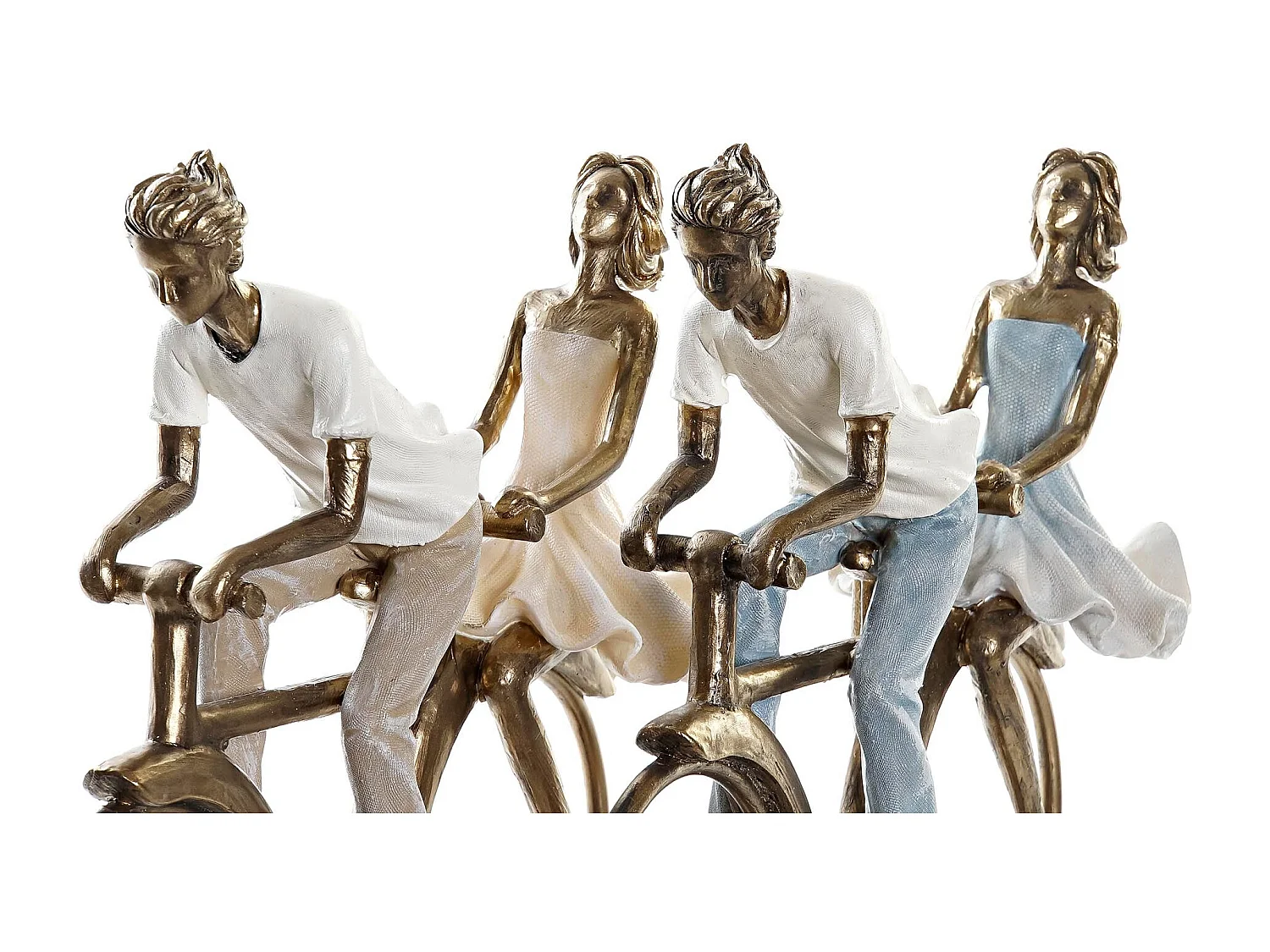 FIGURA RESINA 27X9,5X23 PAREJA BICICLETA 2 SURT.