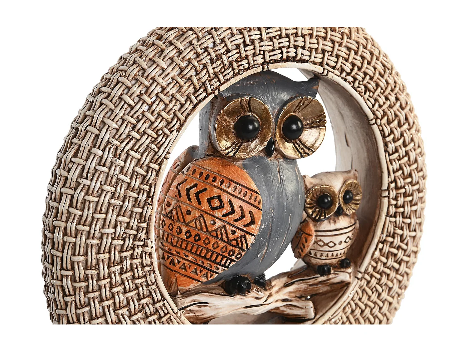 FIGURA RESINA METAL 16,5X6X25,5 BUHOS 2 SURT.