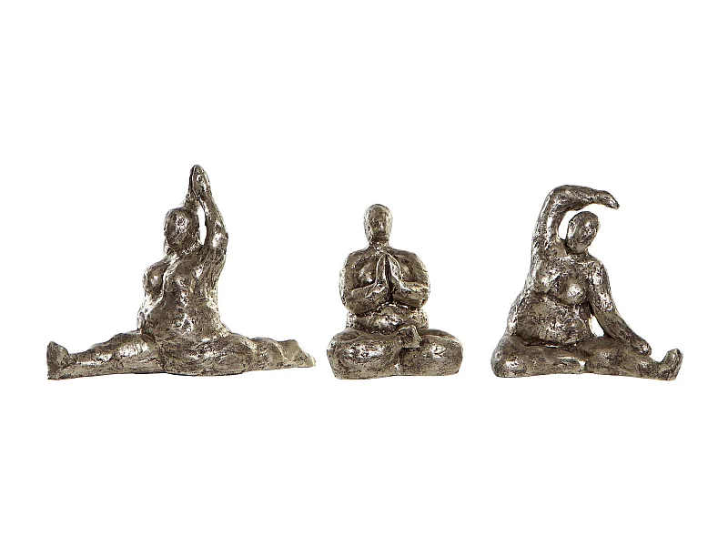 FIGURA RESINA 11X22,5X17 YOGA ENVEJECIDO 3 SURT.