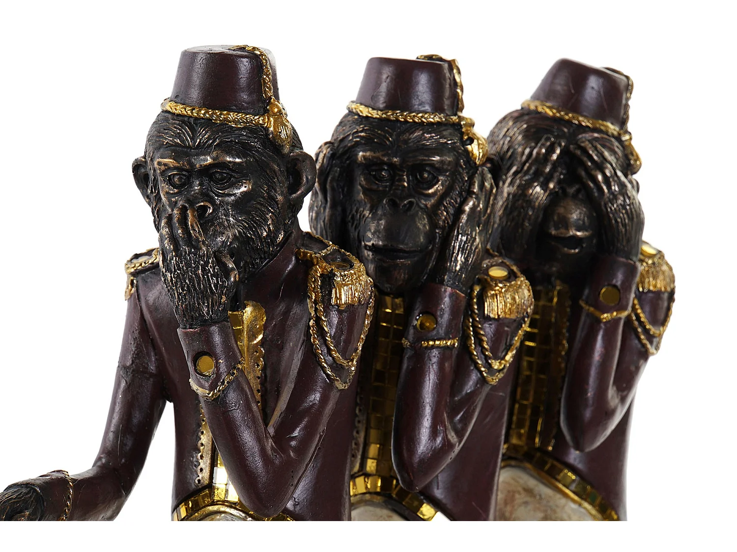 FIGURA RESINA METAL 40X9X31 MONOS BICI NEGRO