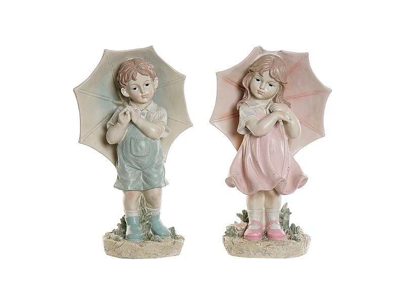 FIGURA RESINA 28X20X48,5 NIÑO PARAGUAS 2 SURT.