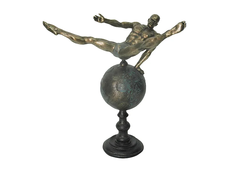 Harzfigur Alter Goldener Turner 29x16x33 cm