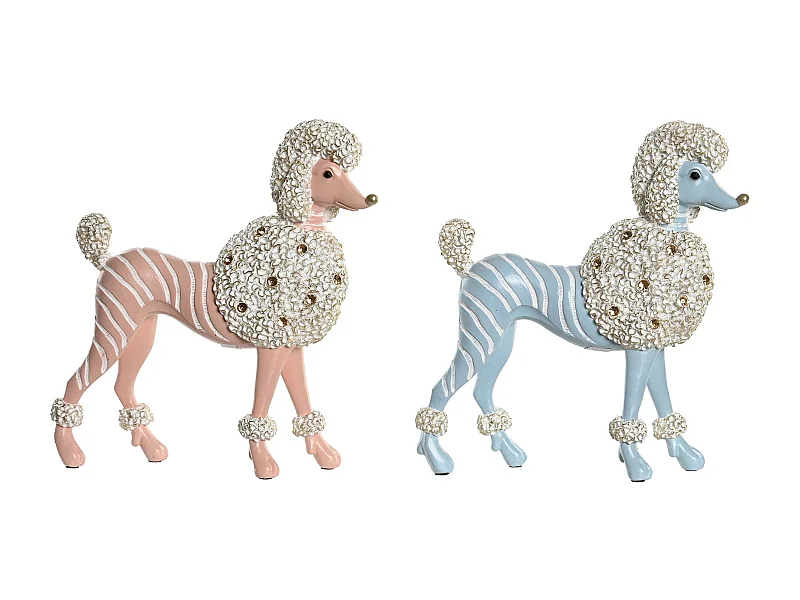 FIGURA RESINA 25X8X27,5 PERRO CANICHE 2 SURT.