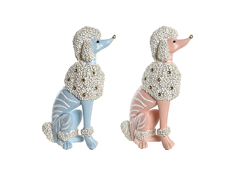 FIGURA RESINA 18X10X30,5 PERRO CANICHE 2 SURT.