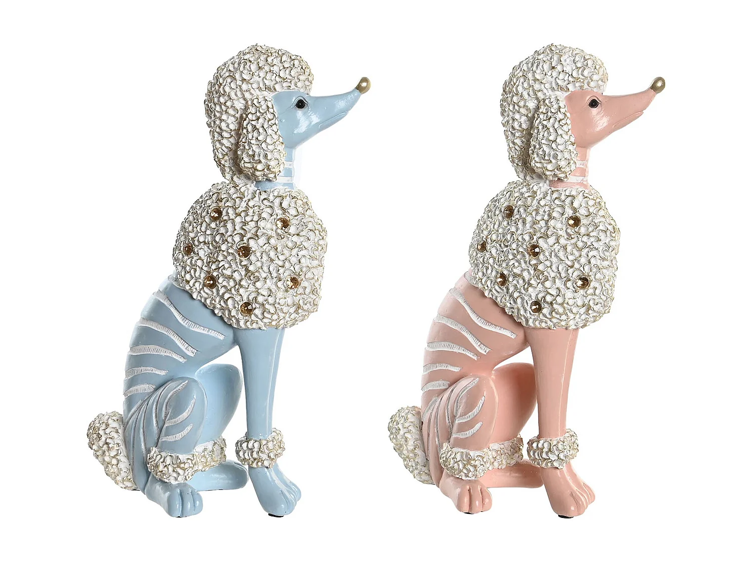 FIGURA RESINA 18X10X30,5 PERRO CANICHE 2 SURT.