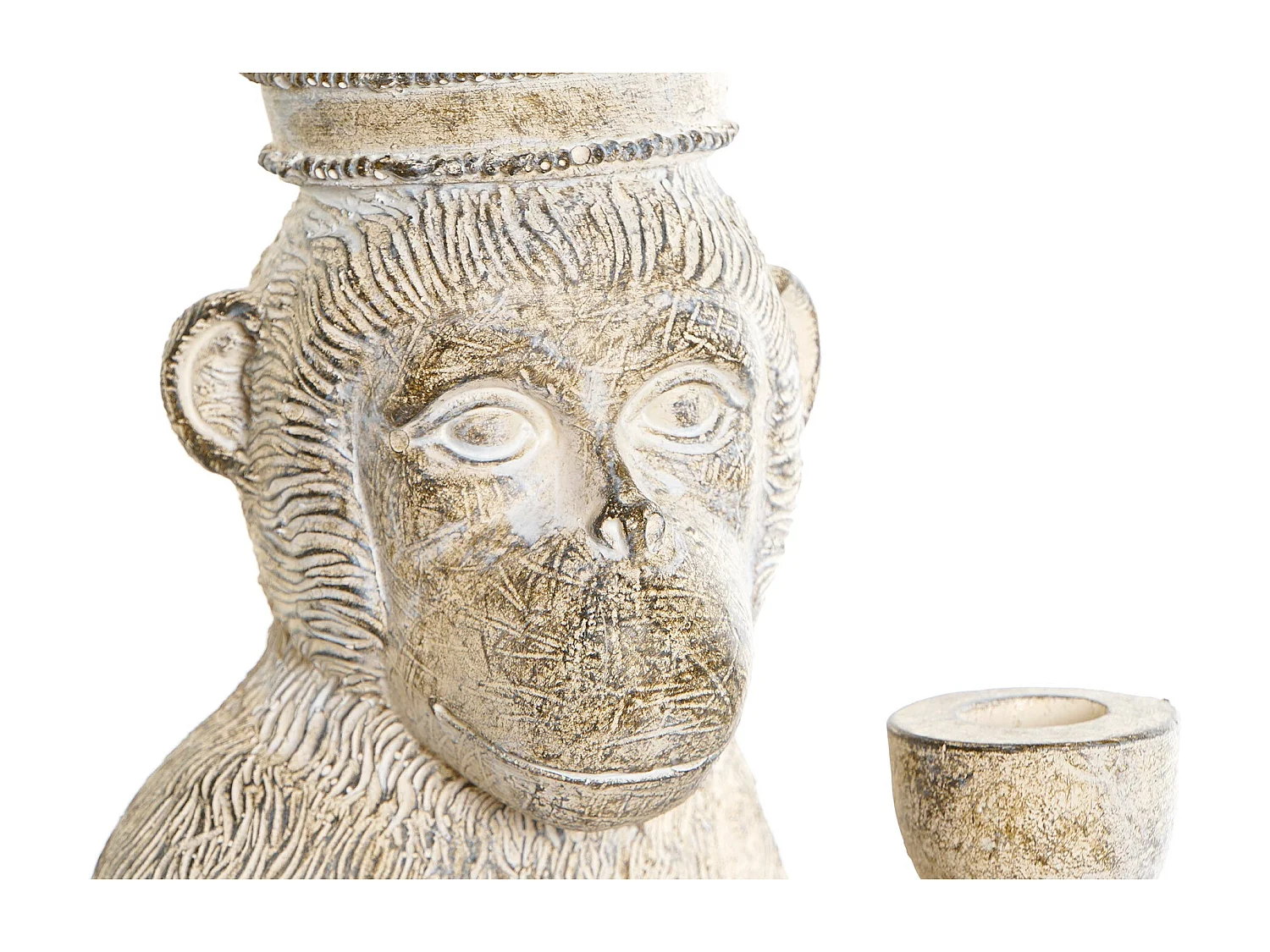 FIGURA RESINA 16X15X30 MONO DECAPE BLANCO