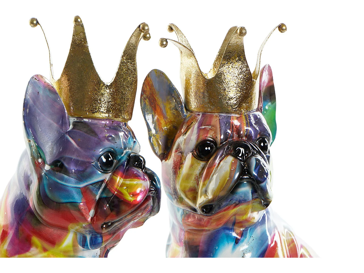 FIGURA RESINA 18,5X11,5X23,5 PERRO CORONA 2 SURT.