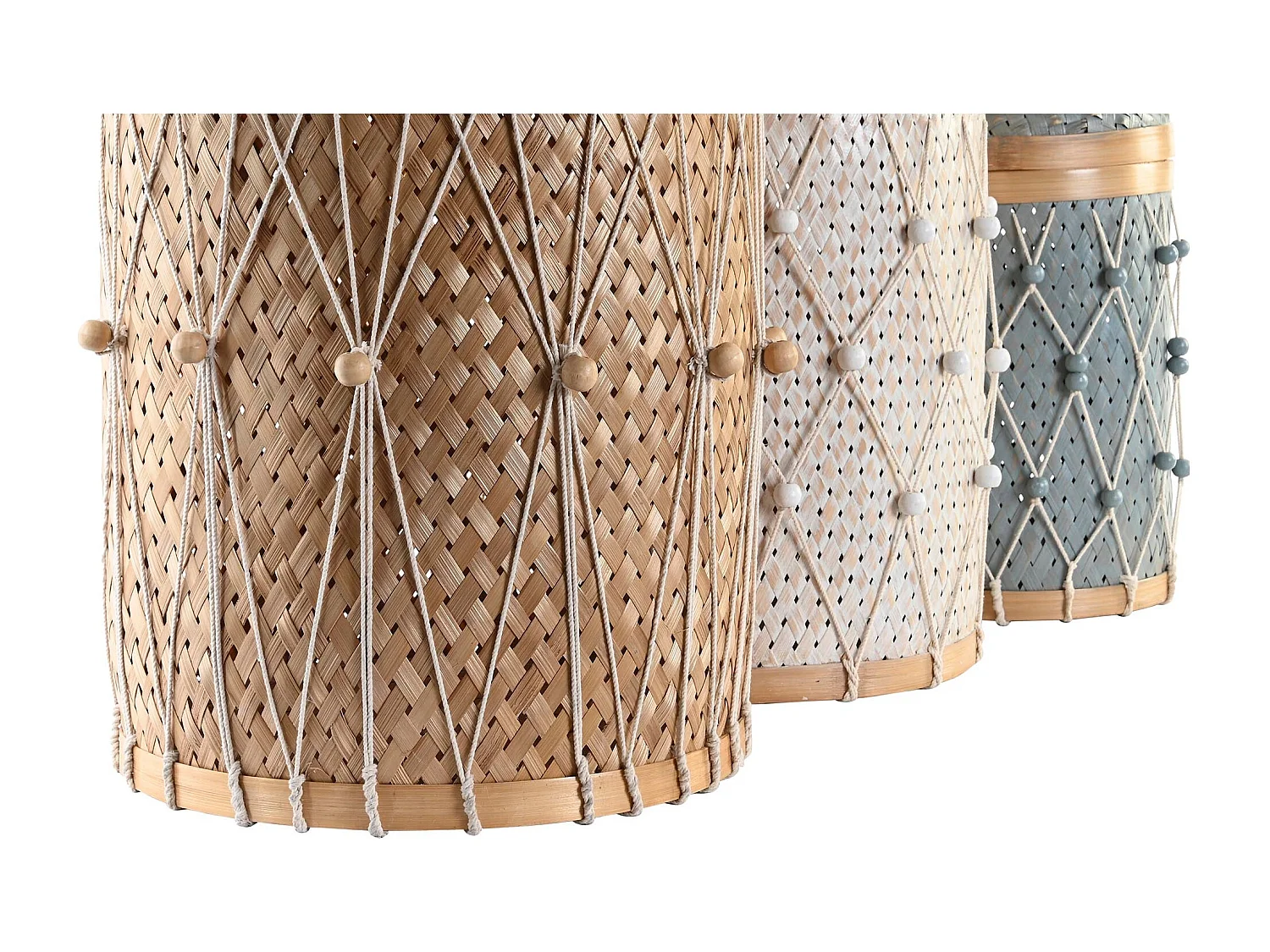 CESTA SET 3 BAMBU ALGODON 46X46X58 35X46 30X38