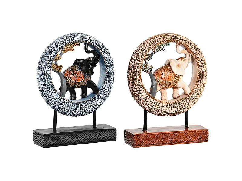 FIGURA RESINA METAL 19,5X6,3X25,5 ELEFANTE 2 SURT.