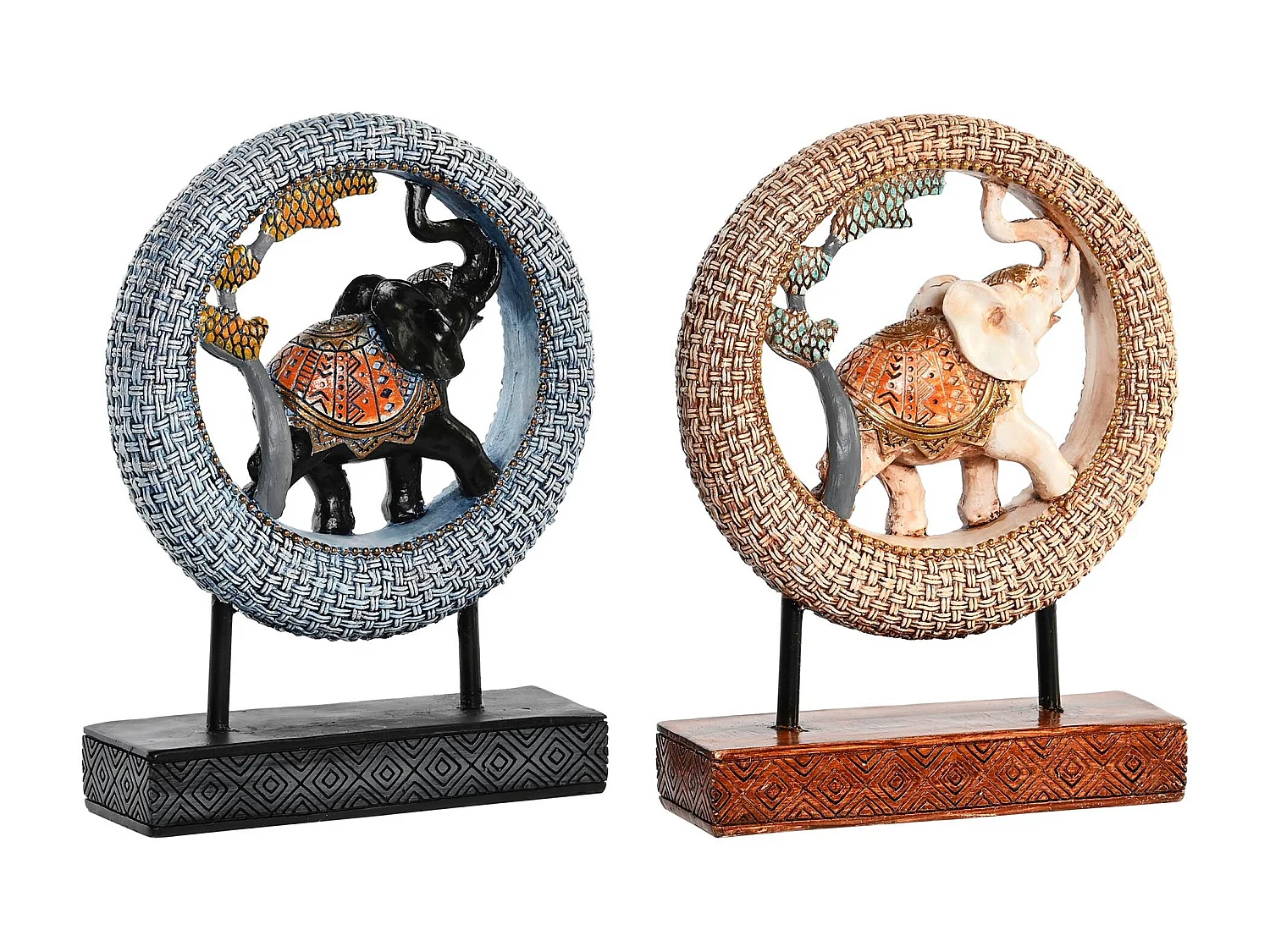 FIGURA RESINA METAL 19,5X6,3X25,5 ELEFANTE 2 SURT.