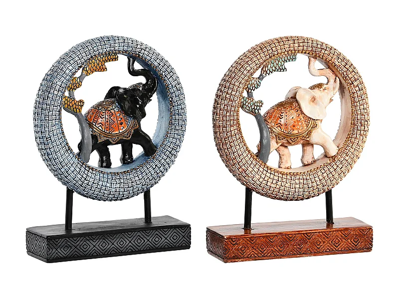 FIGURA RESINA METAL 19,5X6,3X25,5 ELEFANTE 2 SURT.