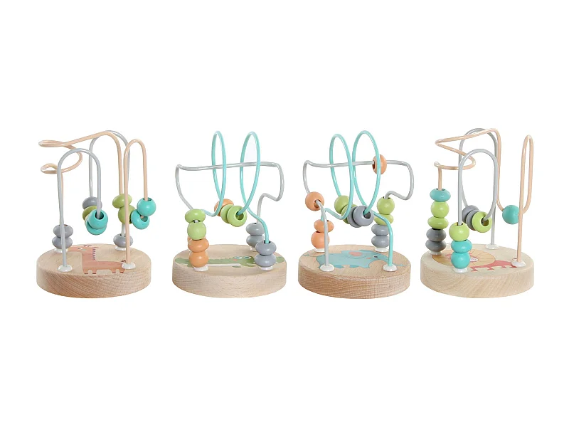 Jogo de madeira Animais 9x9x12 - Conjunto de 4