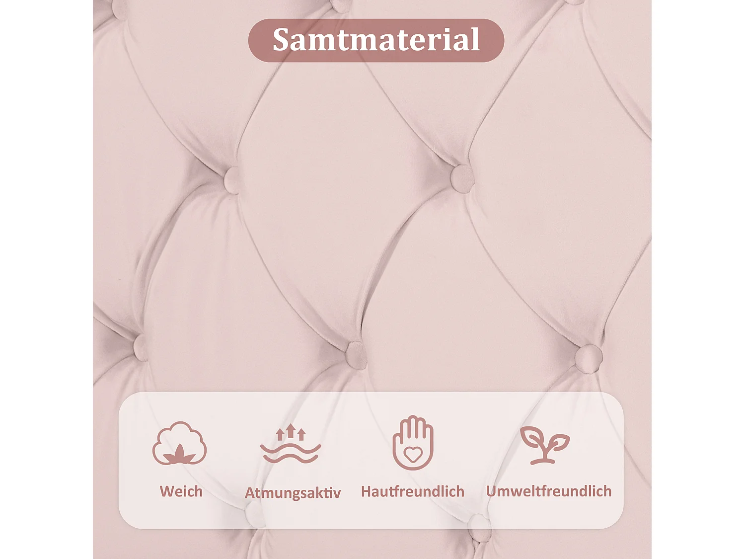 Lit avec tête de lit réglable pour enfant - 90 x 200 cm - velours - style scandinave - rose