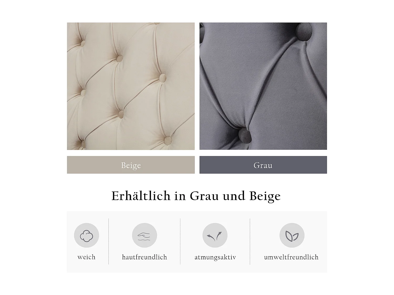 Lit coffre 180 x 200 cm en velours - lit adulte avec finition des rivets - style scandinave - gris