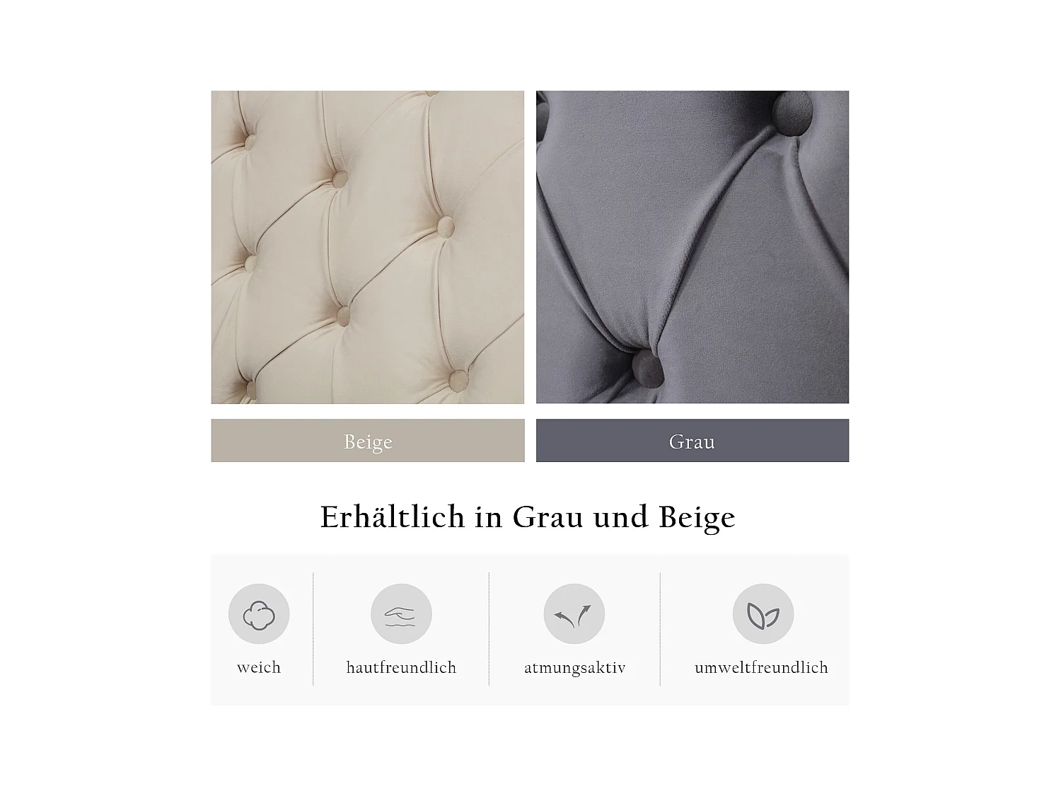 Lit coffre 180 x 200 cm en velours - lit adulte avec finition des rivets - style scandinave - gris