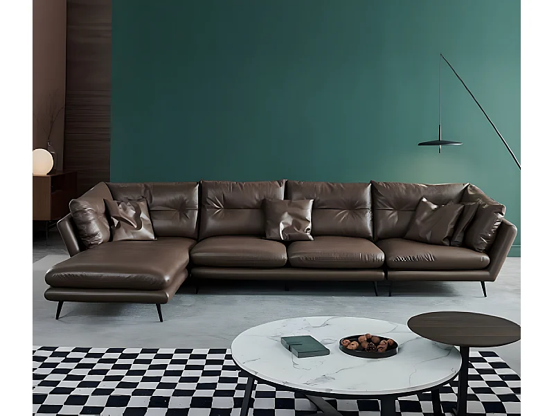 Ledersofa Couch Wohnlandschaft Eck Design Modern