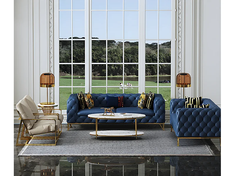 Ledersofa Sofagarnitur 3+2 Sitzer Set Garnitur Polstersofa Couch